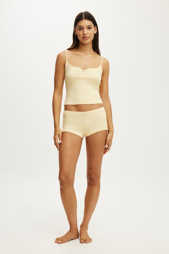 Dreamy Soft Pointelle Micro Short - Banana Whip