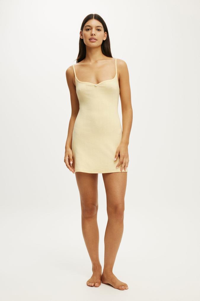 Dreamy Soft Pointelle Nightie - Banana Whip