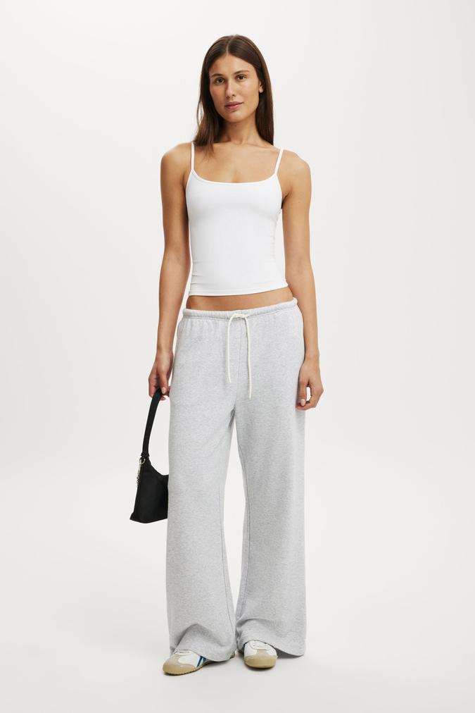 Wide Leg Sweatpant - Soft Grey Marle