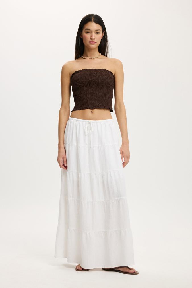 Haven Multi Tiered Maxi Skirt - White