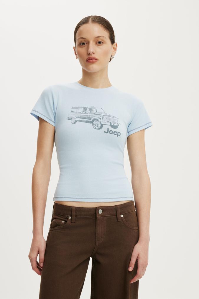The Lcn Graphic Tiny Tee - Lcn Jep Jeep Wagoneer / Seaside Blue