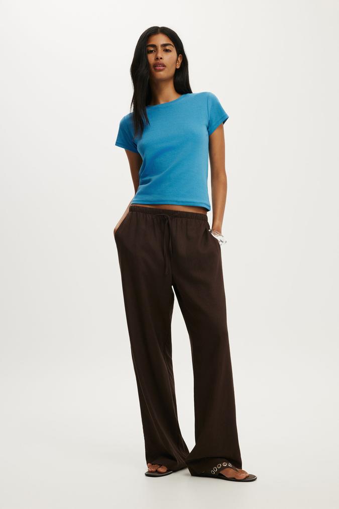 Haven Wide Leg Pant - Dark Oak