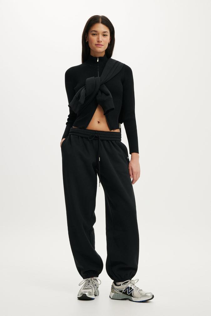Plush Boyfriend Jogger - Black