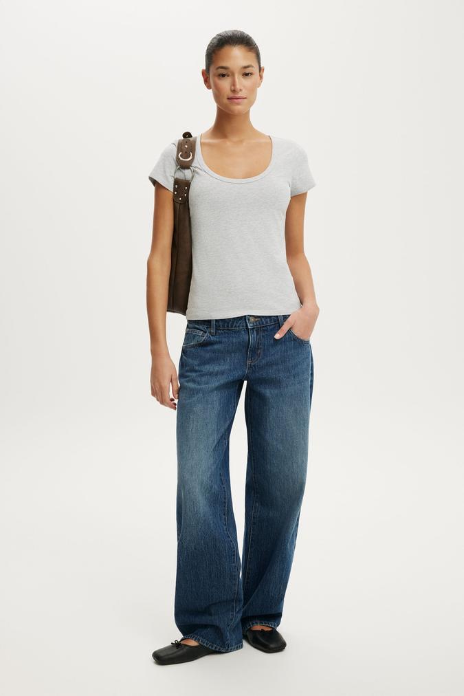 Everyday Smooth Scoop Neck Tee - Grey Marle