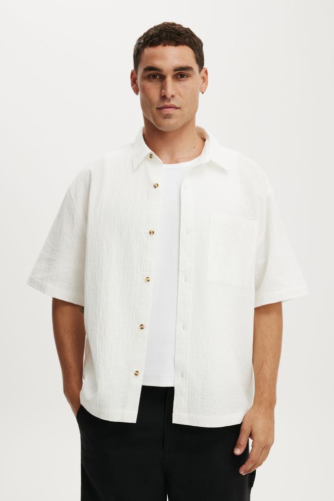 Boxy Fit Short Sleeve Shirt - White