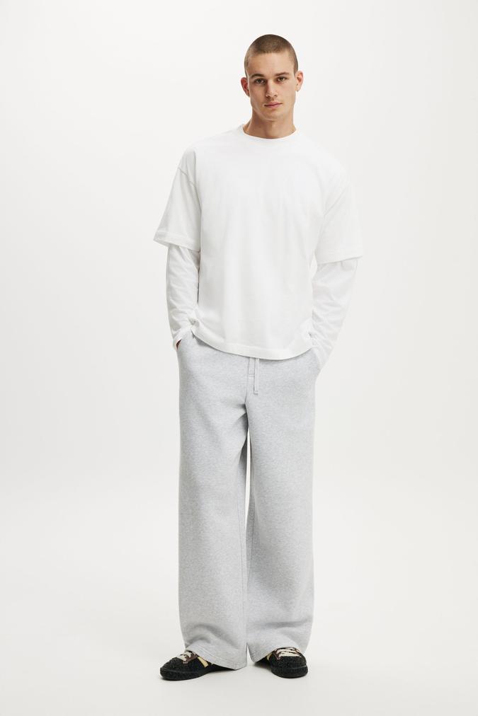 Super Baggy Track Pant - Grey Marle