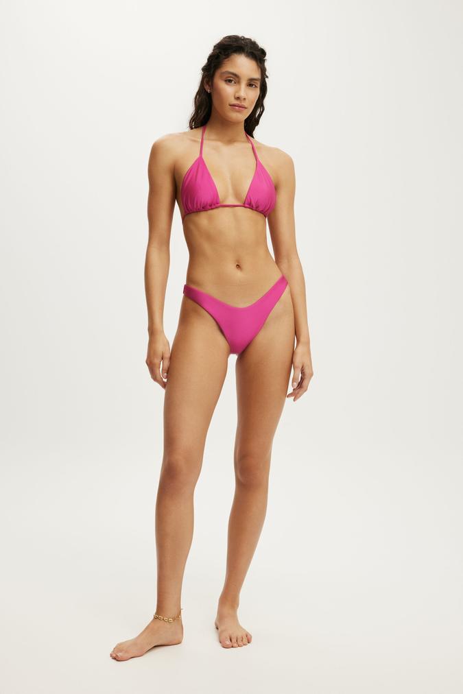 Soft Dip High Side Brazilian Bikini Bottom - Sundried Rose Shimmer